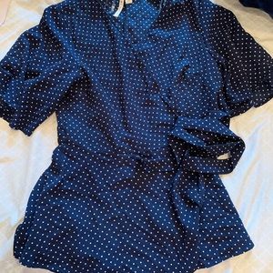 Navy wrap top